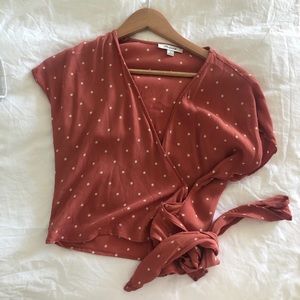 Madewell Burnt Orange Wrap Top